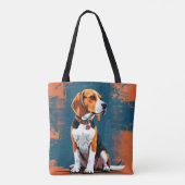 Beagle-hond in abstracte achtergrond tote bag (Achterkant)