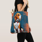Beagle-hond in abstracte achtergrond tote bag (Dichtbij)