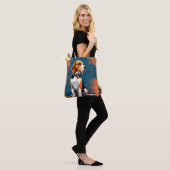 Beagle-hond in abstracte achtergrond tote bag (Op model)