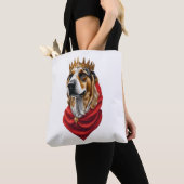 Beagle hond in een kroon tote bag (Dichtbij)