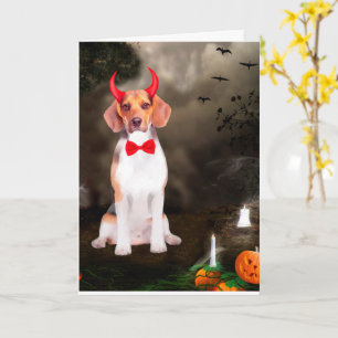 Beagle Hond in Halloween Kostuum Kaart