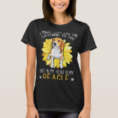Beagle hond in mijn hoofd is mijn Beagle zonnebloe T-shirt (Voorkant)