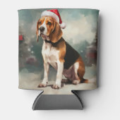 Beagle Hond in Sneeuw Kerstmis Blikjeskoeler (Voorkant)