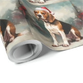 Beagle Hond in Sneeuw Kerstmis Cadeaupapier (Rol Hoek)