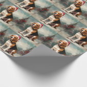 Beagle Hond in Sneeuw Kerstmis Cadeaupapier (Hoek)