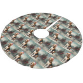 Beagle Hond in Sneeuw Kerstmis Kerstboom Rok (Gekanteld)