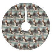 Beagle Hond in Sneeuw Kerstmis Kerstboom Rok (Voorkant)