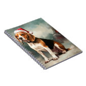 Beagle Hond in Sneeuw Kerstmis Notitieboek (Rechterzijde)