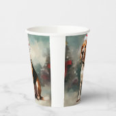 Beagle Hond in Sneeuw Kerstmis Papieren Bekers (Links)