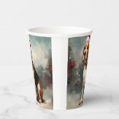 Beagle Hond in Sneeuw Kerstmis Papieren Bekers (Rechts)