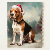 Beagle Hond in Sneeuw Kerstmis Planner (Achterkant)