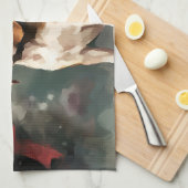 Beagle Hond in Sneeuw Kerstmis Theedoek (Quarter Fold)