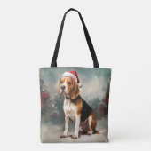 Beagle Hond in Sneeuw Kerstmis Tote Bag (Achterkant)