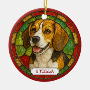Beagle-hond keramische cirkelornament keramisch ornament