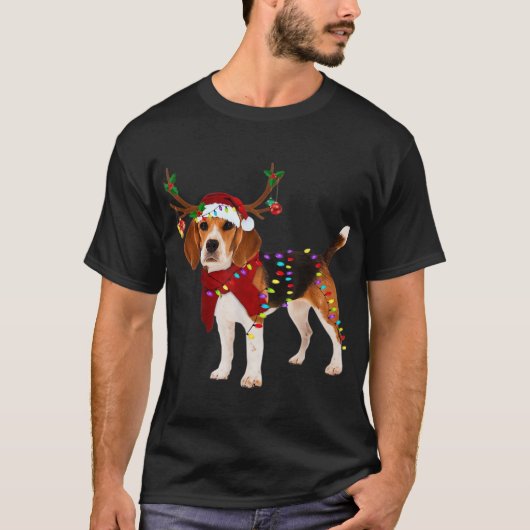 beagle hond kerst Classic T-Shirt (Voorkant)