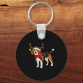 Beagle hond Kerst Classic T-Shirt Sleutelhanger (Voorkant)