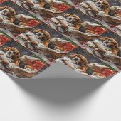 Beagle Hond Kerst Feestelijk Cadeaupapier (Hoek)