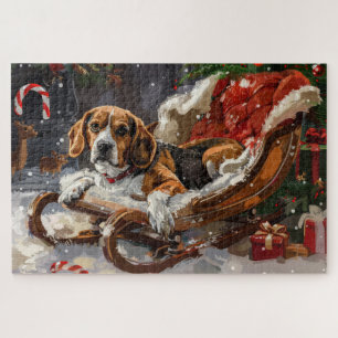Beagle Hond Kerst Feestelijk Legpuzzel