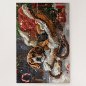 Beagle Hond Kerst Feestelijk Legpuzzel (Verticaal)