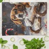 Beagle Hond Kerst Festiviteit Theedoek (Gevouwen)