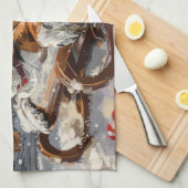 Beagle Hond Kerst Festiviteit Theedoek (Quarter Fold)