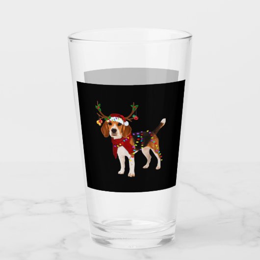 beagle hond kerst Klassiek T-shirt Glas (Voorkant)