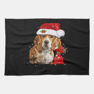 Beagle hond Kerst T-shirt Kerst hond essentieel Theedoek