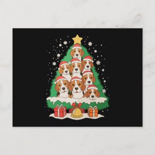 Beagle-hond Kerstboom Kerstmis Familie Vakantie Feestdagenkaart