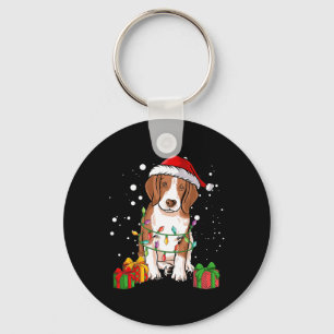 Beagle Hond Kerstboom Lichten Santa Hond Xmas Gi Sleutelhanger