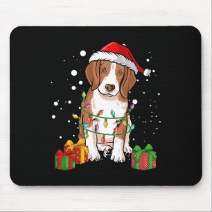 Beagle-hond Kerstboom Lichtjes Kerstman Hond Kerst Muismat