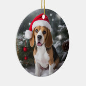 Beagle Hond Kerstmis Keepsake Keramisch Ornament (Rechts)