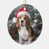 Beagle Hond Kerstmis Keepsake Keramisch Ornament (Links)