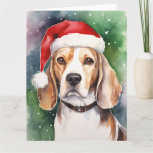 Beagle Hond Kerstmis Santa Paws Kaart