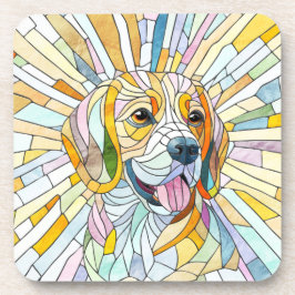 Beagle hond - Kleurrijke Mozaïek kunst Bier Onderzetter