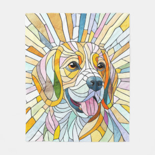 Beagle hond - Kleurrijke Mozaïek kunst Fleece Deken