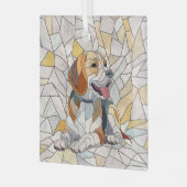 Beagle hond - Kleurrijke Mozaïek kunst Glas Ornament (Voorkant links)