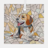 Beagle hond - Kleurrijke Mozaïek kunst Glas Ornament (Achterkant)