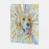 Beagle hond - Kleurrijke Mozaïek kunst Glas Ornament (Voorkant links)