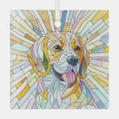 Beagle hond - Kleurrijke Mozaïek kunst Glas Ornament (Voorkant)