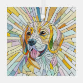 Beagle hond - Kleurrijke Mozaïek kunst Glas Ornament (Achterkant)