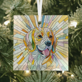 Beagle hond - Kleurrijke Mozaïek kunst Glas Ornament