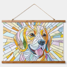 Beagle hond - Kleurrijke Mozaïek kunst Hangend Wandkleed