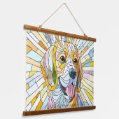 Beagle hond - Kleurrijke Mozaïek kunst Hangend Wandkleed (Gebogen)