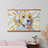 Beagle hond - Kleurrijke Mozaïek kunst Hangend Wandkleed (Slaapkamer)