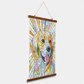 Beagle hond - Kleurrijke Mozaïek kunst Hangend Wandkleed (Gebogen)
