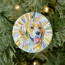 Beagle hond - Kleurrijke Mozaïek kunst Keramisch Ornament