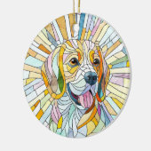 Beagle hond - Kleurrijke Mozaïek kunst Keramisch Ornament (Links)