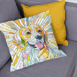 Beagle hond - Kleurrijke Mozaïek kunst Kussen