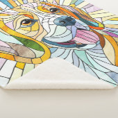 Beagle hond - Kleurrijke Mozaïek kunst Sherpa Deken (3/4)