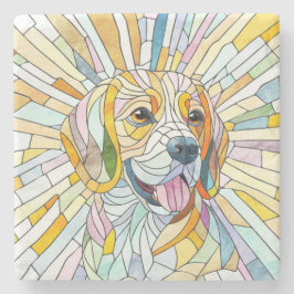 Beagle hond - Kleurrijke Mozaïek kunst Stenen Onderzetter